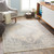 5.25' x 7.25' Beige and Charcoal Distressed Rectangular Area Throw Rug - IMAGE 2