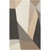 6' x 9' Geometric Triangular Pattern Beige and Gray Rectangular Hand Tufted Wool Area Throw Rug - IMAGE 1