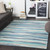 3.9' x 5.5' Blue and Alabaster White Rectangular Area Throw Rug - IMAGE 2