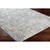 6.5' x 9.5' Distressed Ivory and Denim Blue Rectangular Area Throw Rug