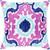 18" Purple and Ivory Machine Embroidery Square Throw Pillow with Knife Edge - Polyester Filler - IMAGE 1