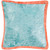 20" Aqua Blue and Orange Crushed Velvet Square Throw Pillow - Polyester Filler - IMAGE 1