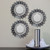 Set of 3 Floral Sunburst Brushed Silver Round Mirrors 9.5" - IMAGE 2