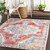 2' x 3' Distressed Traditional Style Red and Beige Rectangular Machine Woven Area Throw Rug - IMAGE 2