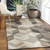 10' x 14' Geometric Taupe and Cream White Rectangular Area Throw Rug - IMAGE 2