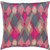 20" Pink and Red Diamond Pattern Square Throw Pillow with Knife Edge - Down Filler - IMAGE 1