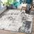 2' x 3' Distressed Finish Black and Gray Rectangular Polypropylene Area Throw Rug - IMAGE 2