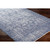 2' x 3'3" Distressed Damask Patterned Denim Blue and White Rectangular Machine Woven Area Throw Rug - IMAGE 5