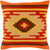 22" Orange and Yellow Embroidered Throw Pillow - Down Filled - IMAGE 1