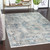 7.5' x 11.1' Distressed Finish Blue and Brown Rectangular Area Throw Rug - IMAGE 2