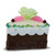 4" Brown and Green Sliced Chocolate Cake with Flower Christmas Ornament - IMAGE 1