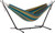 110” Green and Brown Striped Sunbrella Brazilian Style Hammock with Stand - IMAGE 1