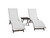 3 Piece White and Black Aluminium Folding Table and Reclining Chairs Set 69” - IMAGE 1