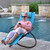 60” Blue Outdoor Aluminum Orbital Lounge Chair with a Pillow - IMAGE 2