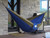 128" Blue and Dark Green Heavy Duty Lightweight Traveler’s Nylon Hammock - IMAGE 2