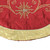 54" Gold and Burgundy Gem Embroidered Snowflake Swirls Silk Christmas Tree Skirt - IMAGE 3