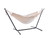 110” White Brazilian Style Hammock with a Steel Hammock Stand - IMAGE 1