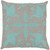 18" Aqua Blue and Gray Contemporary Square Throw Pillow Cover - IMAGE 1