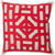 20'' Cherry Red and Ivory Geometric Square Throw Pillow Cover - IMAGE 1
