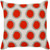 18" Orange and Gray Polka Dotted Square Throw Pillow Cover - IMAGE 1