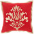 18" Red and Gold Dazzling Damask Square Throw Pillow Cover - IMAGE 1