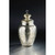 Hand Blown Glass Jar with Finial Lid - 19.5" - Silver and Gold - IMAGE 1