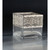 Square Glass Vase With Metallic Silver Floral Band - 6" - IMAGE 1