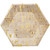 Club Pack of 48 Gold and Yellow Cork Dessert Hexagon Plates 9" - IMAGE 1