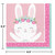 Club Pack of 192 Pink and White Bunny Luncheon Napkins 6.5" - IMAGE 2