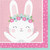 Club Pack of 192 Pink and White Bunny Luncheon Napkins 6.5" - IMAGE 1