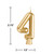 Metallic Number 4 Celebration Candles - 2.75" - Gold - Club Pack of 12 - IMAGE 2