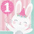 Club Pack of 192 Pink and White 1st Birthday Themed 2-Ply Luncheon Napkins 6.5" - IMAGE 1