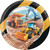 Big Dig Construction Disposable Round Party Plates - 8.75" - Multicolor - Club Pack of 96 - IMAGE 1