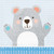 Club Pack of 192 Gray and Blue Bear Themed 2-Ply Luncheon Napkins 6.5" - IMAGE 1