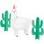 Pack of 6 White and Green Llama Party Centerpieces 10" - IMAGE 1