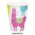 Club Pack of 96 White and Pink Llama Printed Party Cups 3.75" - IMAGE 2