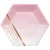 Club Pack of 96 Pink and Gold Hexagonal Dessert Plates 9.2" - IMAGE 1