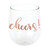 Pack of 6 Clear and Brown "cheers!" Printed Rose All Day Stemless Wine Glasses 4" - IMAGE 1