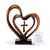 8" Brown Entwined Hearts with Tabletop Dangle Cross - IMAGE 1