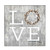 12" Gray and White "LOVE" Printed Square Wall Plaque - IMAGE 1