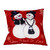 Mr and Mrs Snowman Christmas Throw Pillow - 13" - Red and White - IMAGE 1