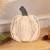 Small Wooden Fall Harvest Pumpkin with Stem - 10.5" - IMAGE 1