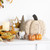 10.5" Small White Wooden Fall Harvest Pumpkin with Stem - IMAGE 3