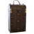 13" Brown Leather Accents Medieval Wooden Two Wine Bottle Box Carrier - IMAGE 1