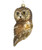 3.5" Bronze Color Northern Saw Whet Owl Hand Blown Glass Hanging Figurine Ornament - IMAGE 1