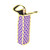 15" Purple and Yellow Trellis Single Bottle Neoprene Wine Tote - IMAGE 1