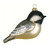 3.5” Silver and Black Capped Chickadee Hand Blown Glass Hanging Figurine Ornament - IMAGE 1