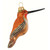 4” Orange and Gold Rufous Hummingbird Hand Blown Glass Hanging Figurine Ornament - IMAGE 1
