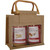 7.75" Natural Jute Bottle Mini Gourmet Bags with Two Compartment - IMAGE 1