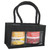 6.5" Black Jute Bottle Mini Gourmet Bags with Two Compartment - IMAGE 1